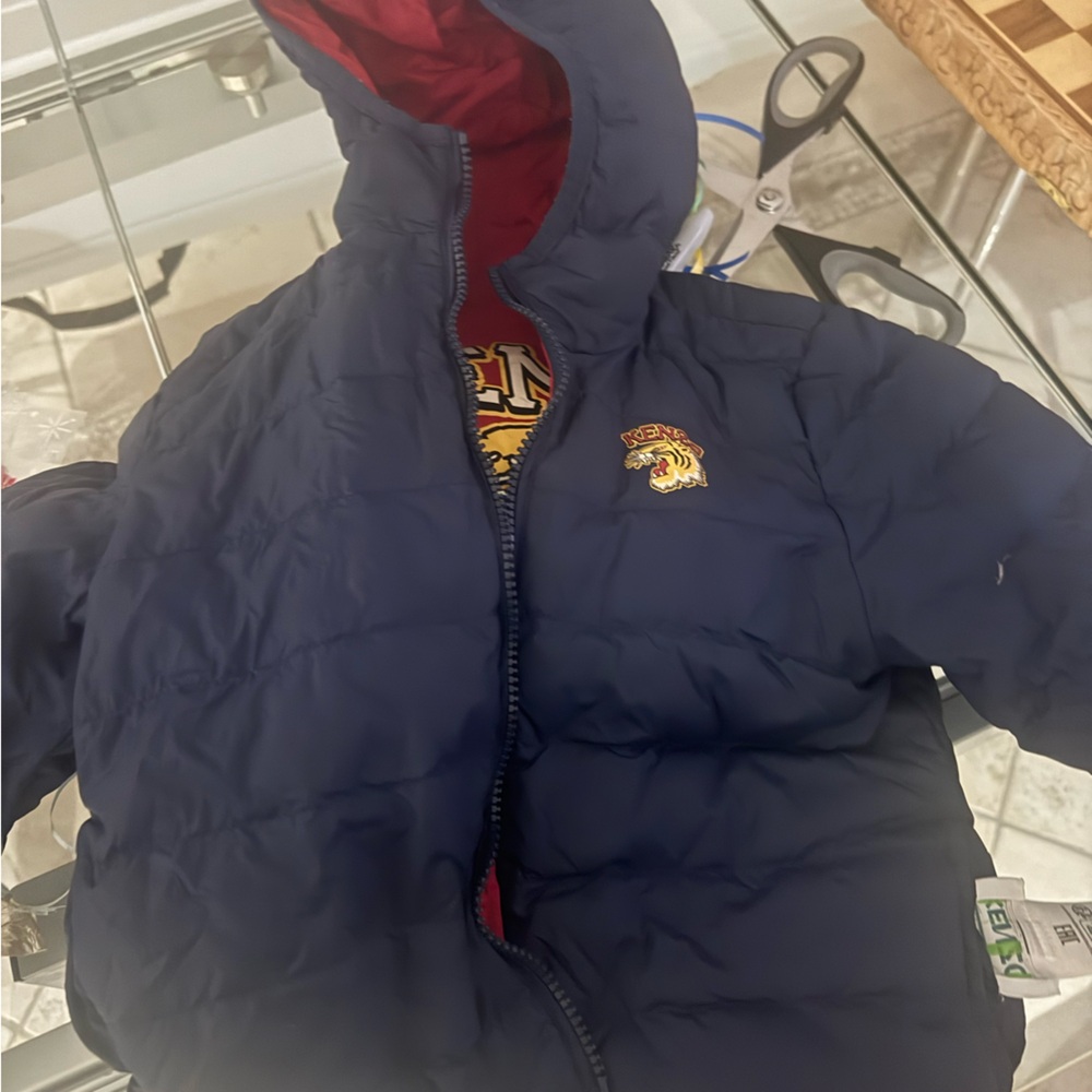 Kenzo Dark Blue and Red Kids Puffer Jacket